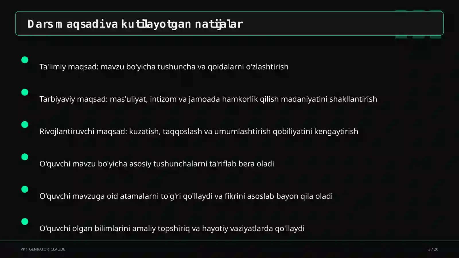 O'zbek milliy taomlari tayyorlash texnologiyasi (6-sinf) 3