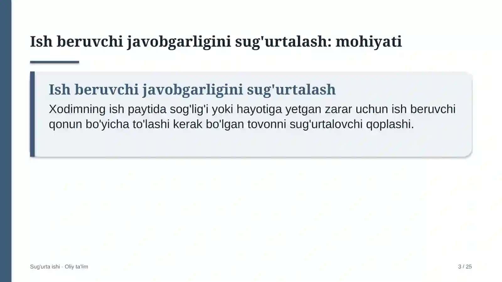 Xorijiy universitetlar filiallarida ish beruvchining fuqarolik javobgarligini sug'urtalash 3