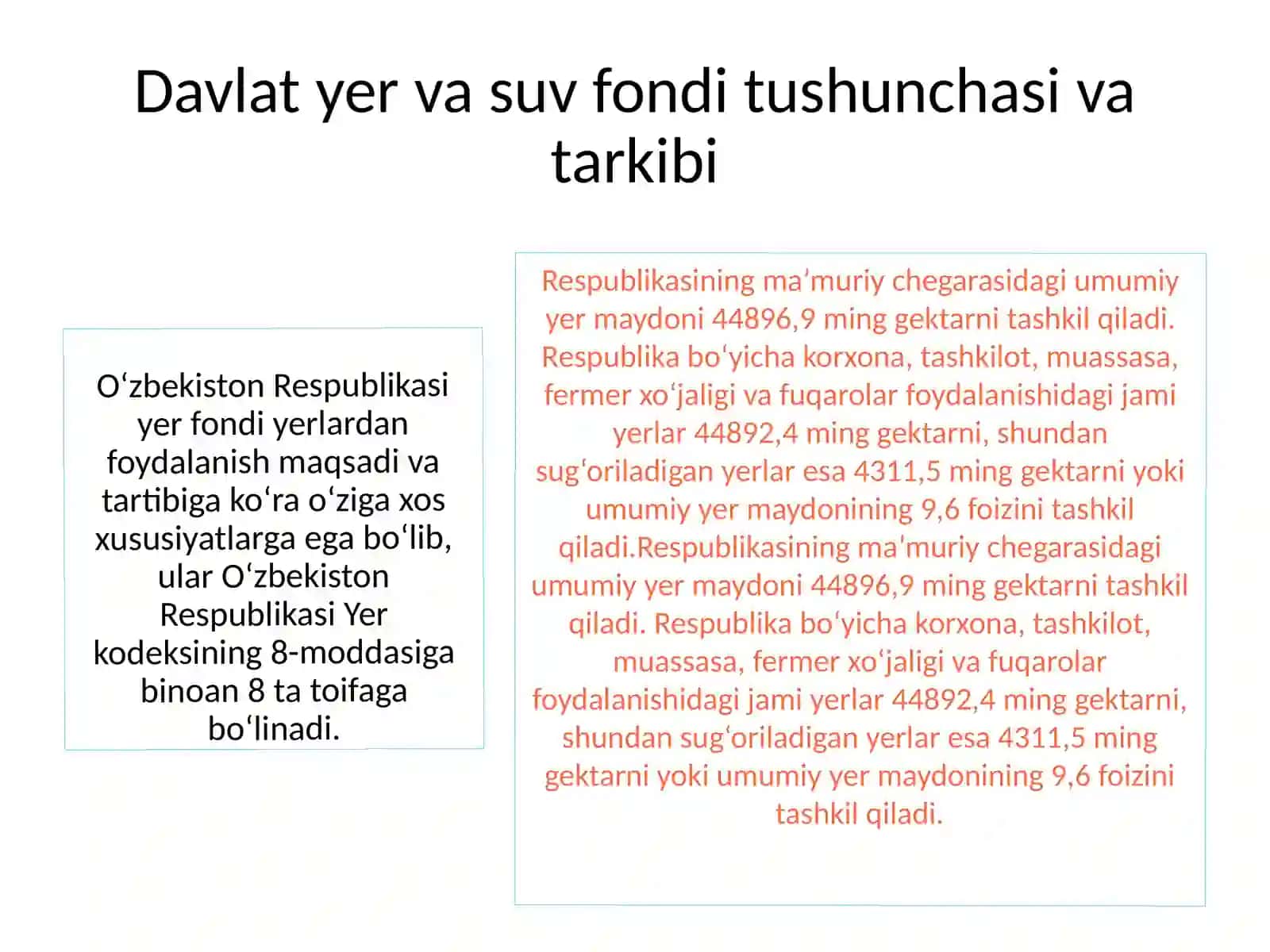 Yer va suvdan foydalanish va muhofaza qilishni huquqiy tartibi 3