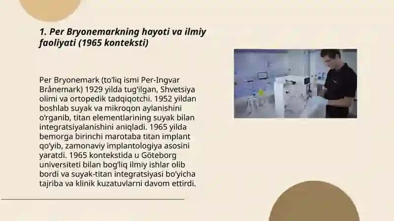 Implantologiyaning otasi Per Bryonemark (1965) 3