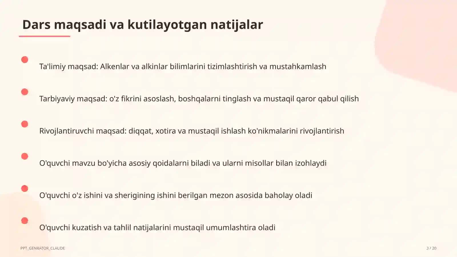 Alkenlar va alkinlar (10-sinf) 3