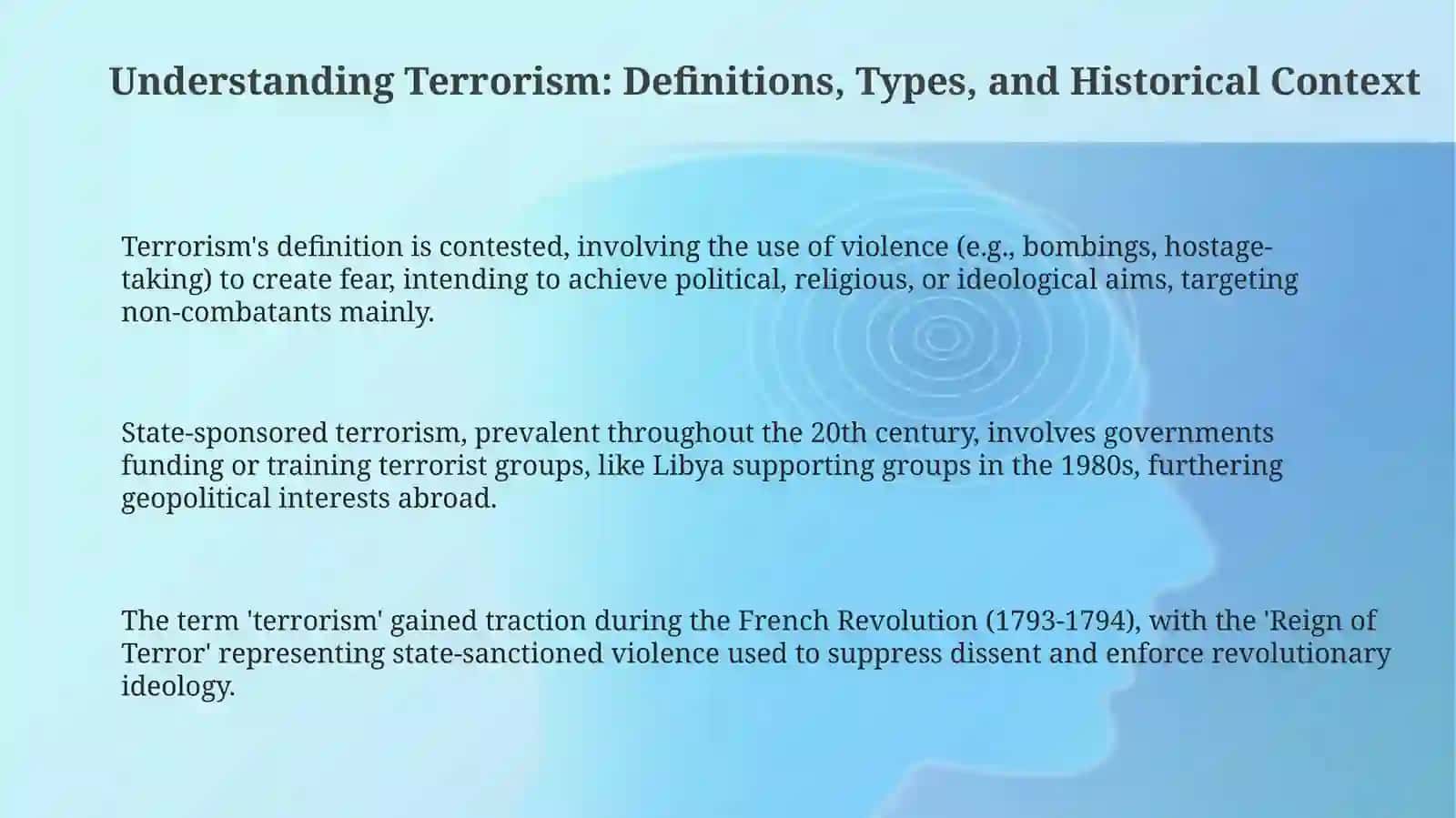 Terrorism as a vital issue of the day 3