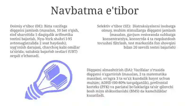Diqqat turlari va uning hususiyatlari 3