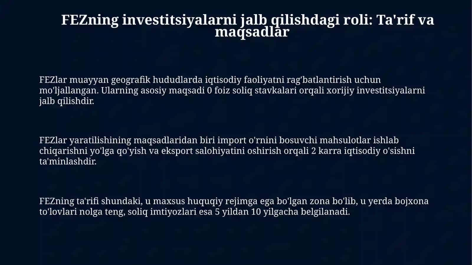 Erkin iqtisodiy hududlarning investitsiyalarni jalbetishdagio‘rni 3