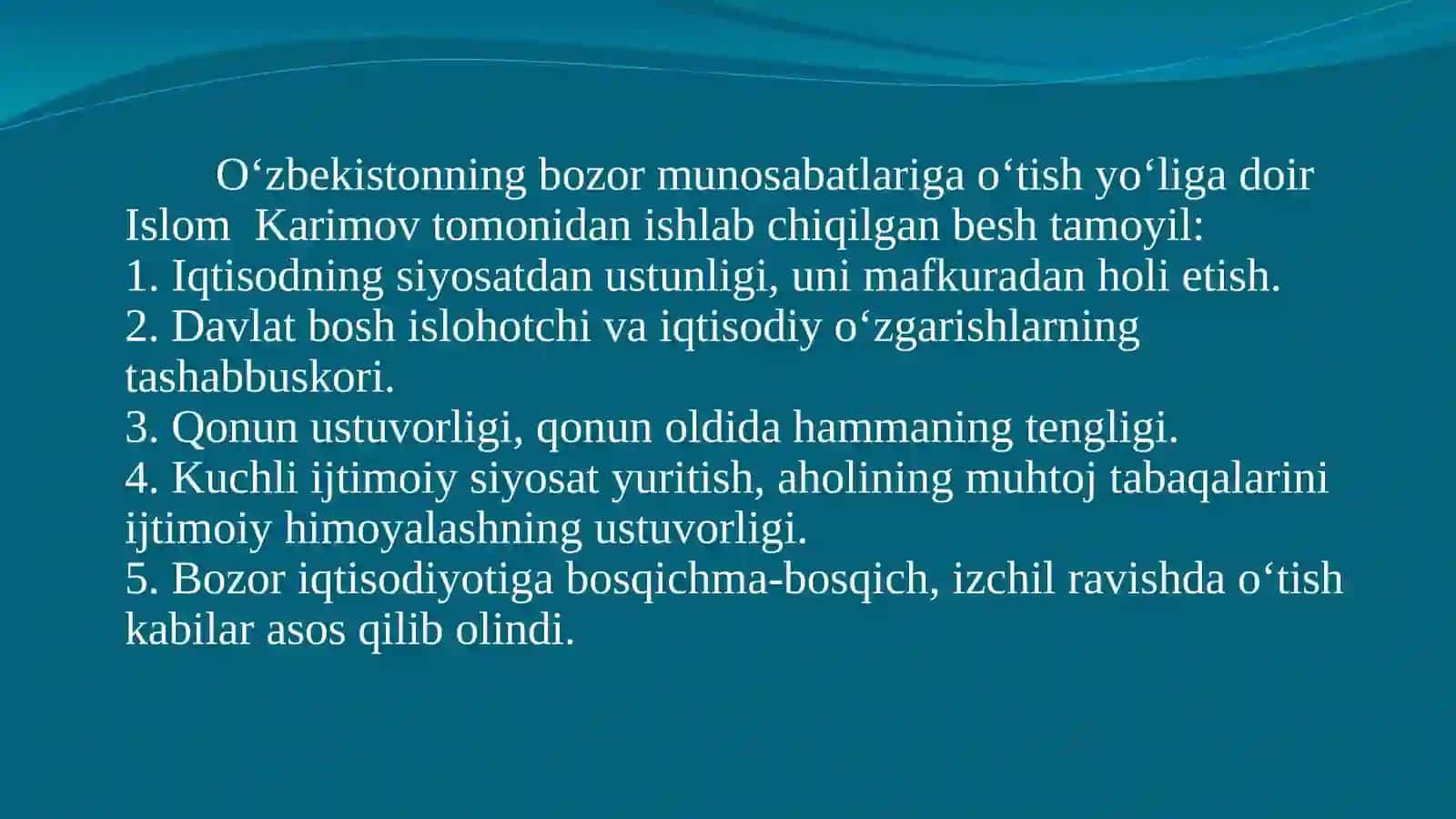 O'zbekistonda bozor munosabatlarining rivojlanishi 3