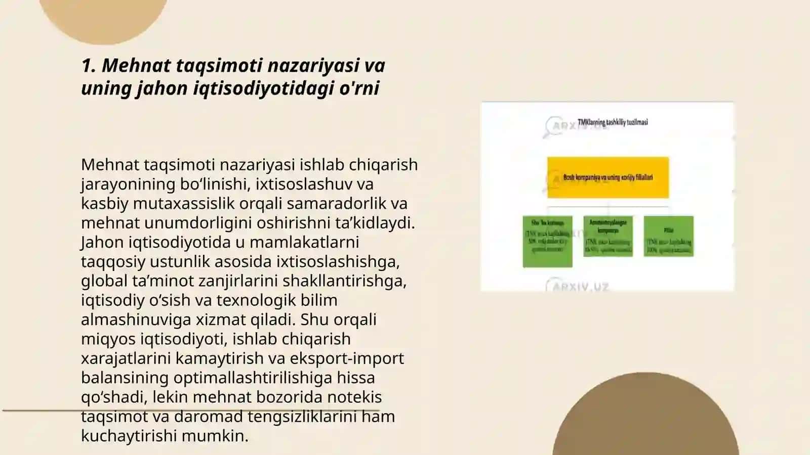 Jahon iqtisodiyotida mehnat taqsimotining roli 3