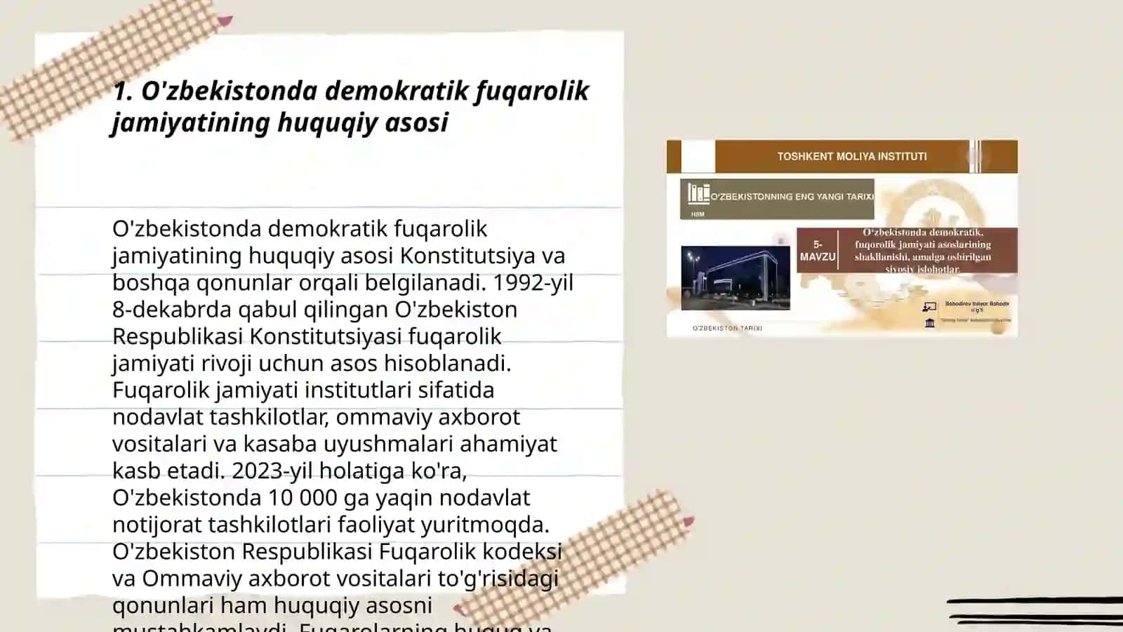 O'zbekistonda demokratik fuqorolik jamiyati asoslarining shakillanishi amalga oshirilgan siyosiy isloxotlar 3