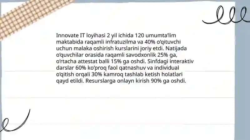 Innovate it alarming ta'lim sifatini oshirishga ta'siri 3