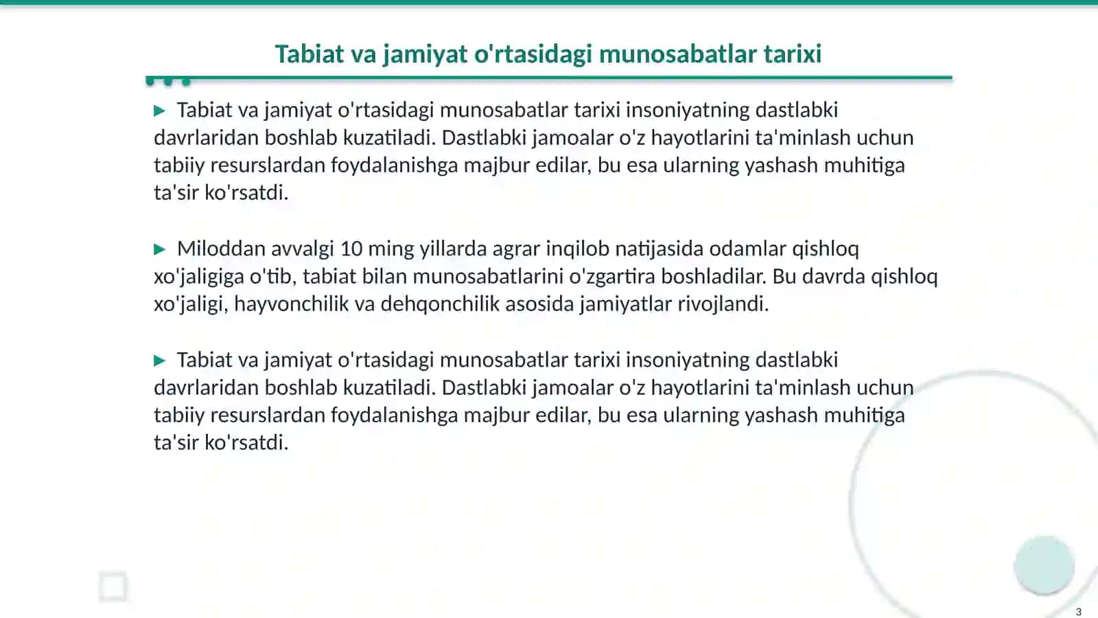 TABIAT VA JAMIYAT O‘RTASIDAGI O‘ZARO MUNOSABATLAR TARIXIY RIVOJLANISHI 3