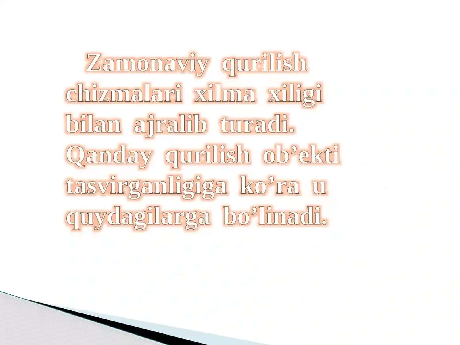 Qurilish chizmalarini o’qish va o’lchamlar qo’yish.ppt 3