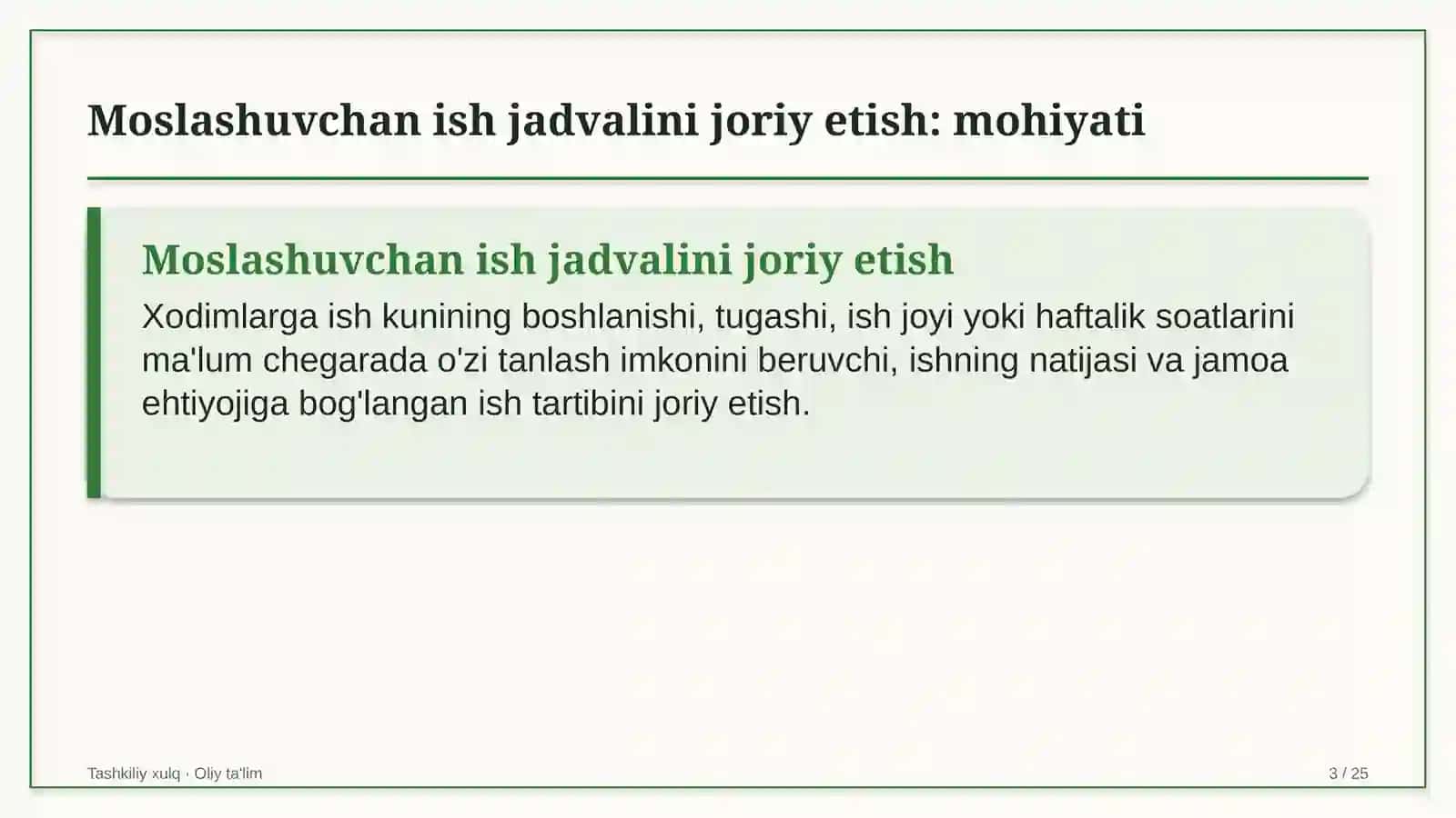 Aeroportlarda moslashuvchan ish jadvalini joriy etish 3