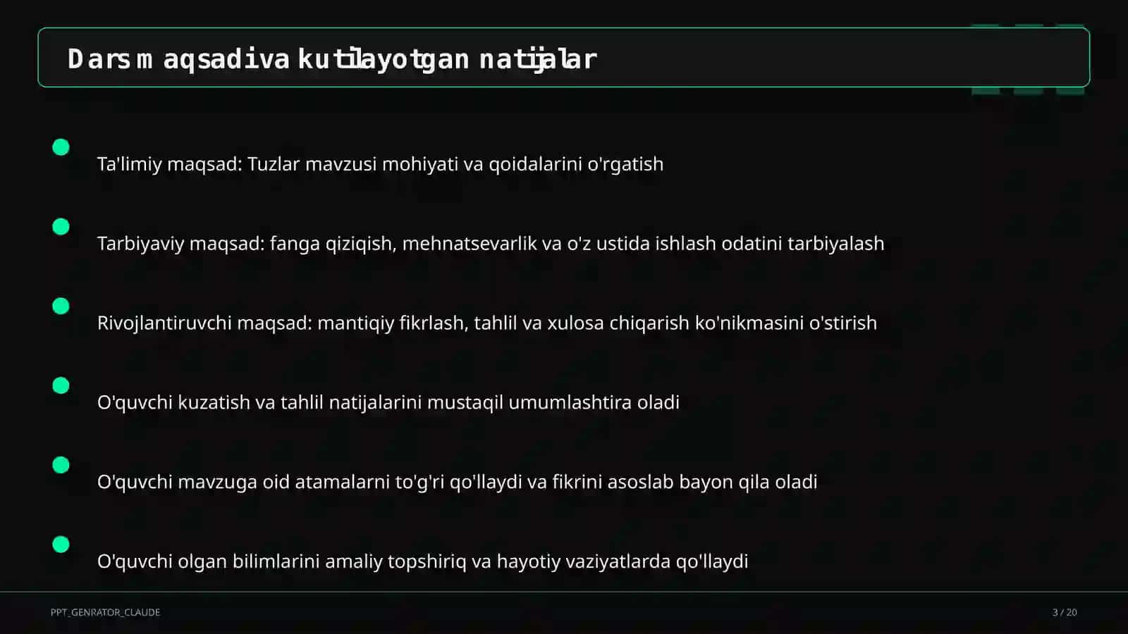Tuzlar (8-sinf) 3