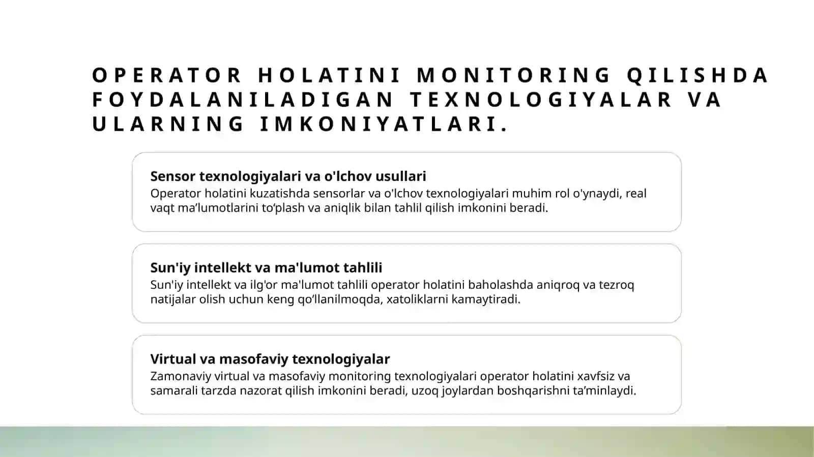 Operator holatini kuzatish usullarining asosiy turlari va ularning farqlari 3