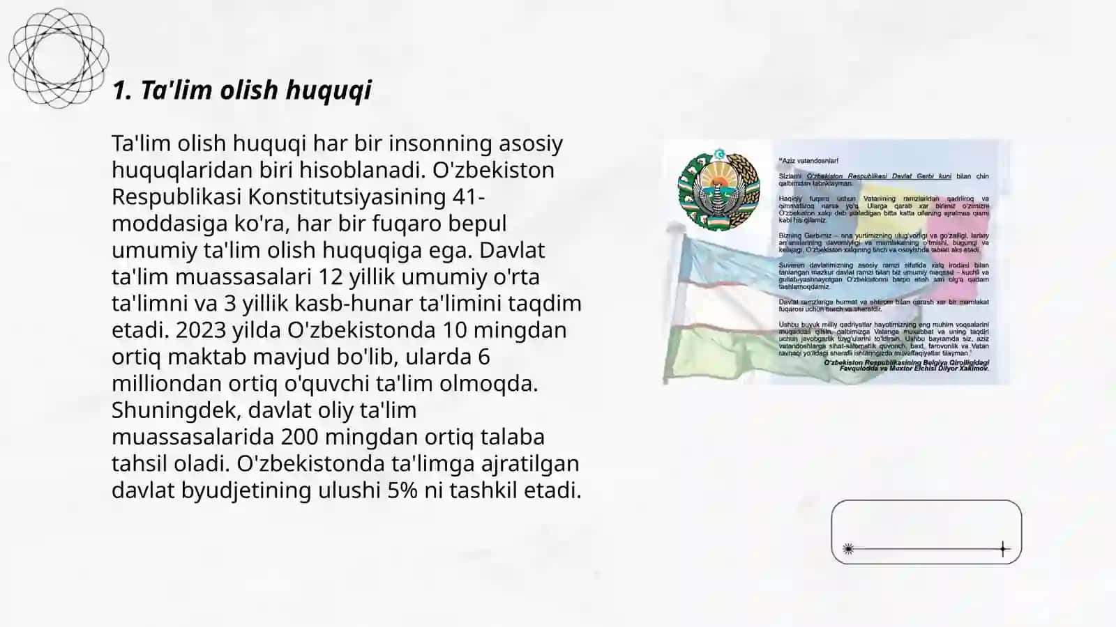 Oʻzbekiston respublikasi fuqarolarining huquqlari va majburiyatlari 3