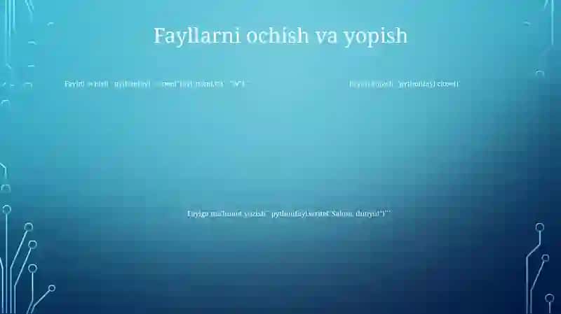 Python Dasturlash Tilida Faylni Kiritish Va Chiqarish 3
