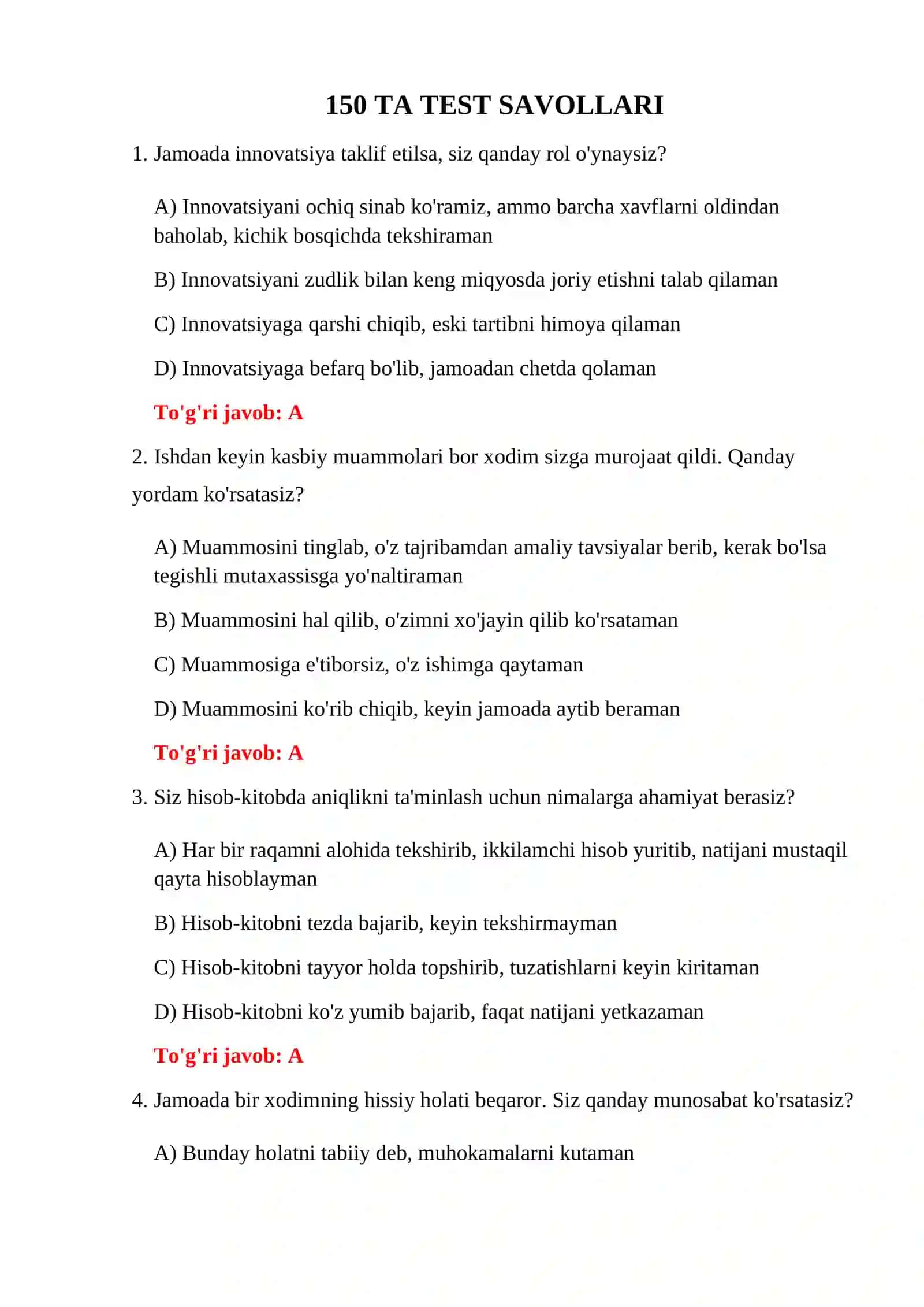 BOJXONA PSIXOLOGIK TAYYORGARLIK TESTLARI 3