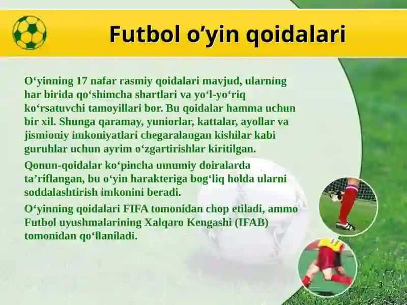 FUTBOL O’YIN TEXNIKASI TASNIFI 3