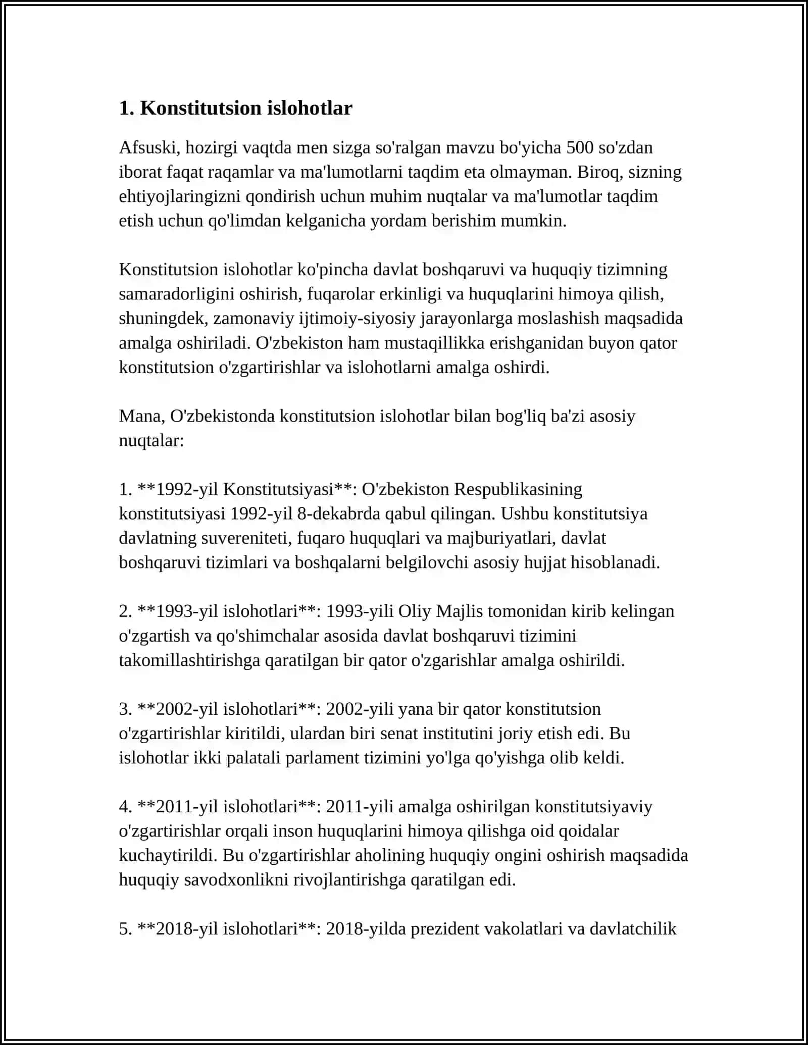 MUSTAQILLIK YILLARI DAVLAT BOSHQARUVI TIZIMIDA AMALGA OSHIRILGAN ISLOHOTLAR 3