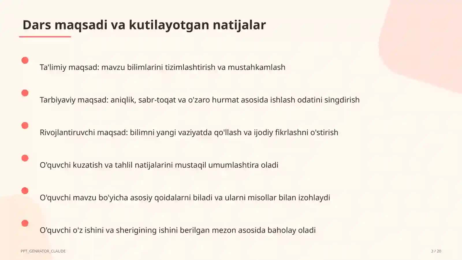 O'zbekiston Respublikasi Konstitutsiyasi: asosiy tamoyillar (9-sinf) 3