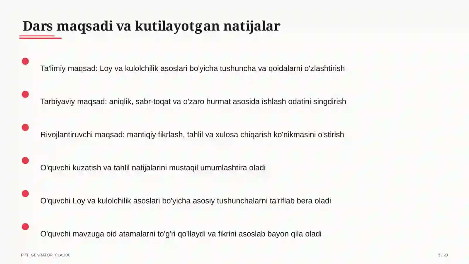 Loy va kulolchilik asoslari (4-sinf) 3