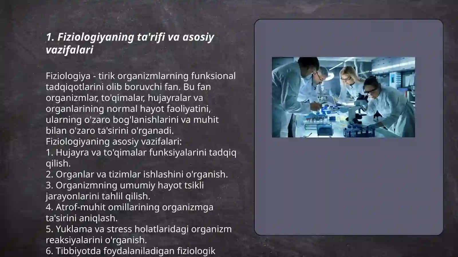 Fiziologiyaga kirish. Fiziologiya faning rivojlanish bosqichi va tibbiyotdagi ahamiyati 3