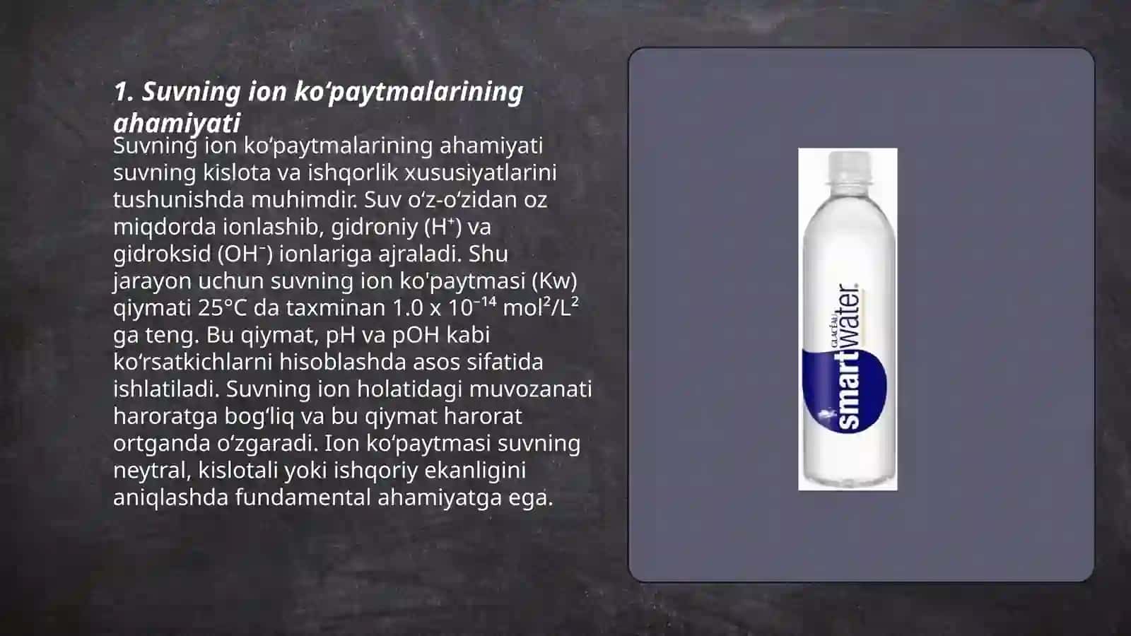 Suvning ion ko‘paytmasi 3