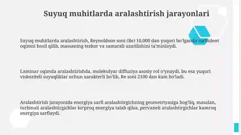 4 Suyuqlik muhitlarida aralashtirish jarayonlari va suyuqliklarning harakat rejimini aniqlash 3