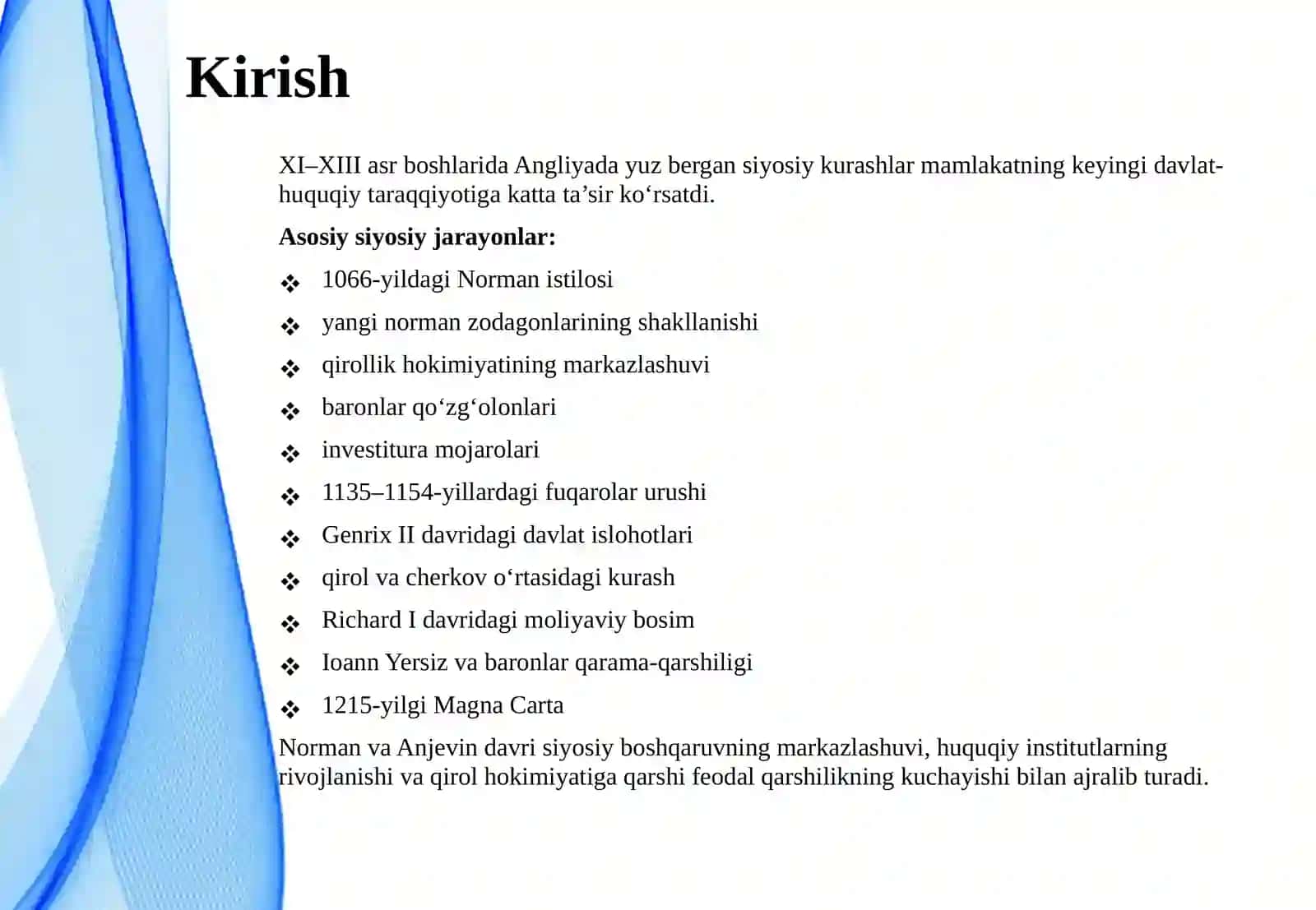 XI–XIII ASR BOSHLARIDAANGLIYADA SIYOSIY KURASH TARIXIGA OID ILMIY TADQIQOTLAR 3