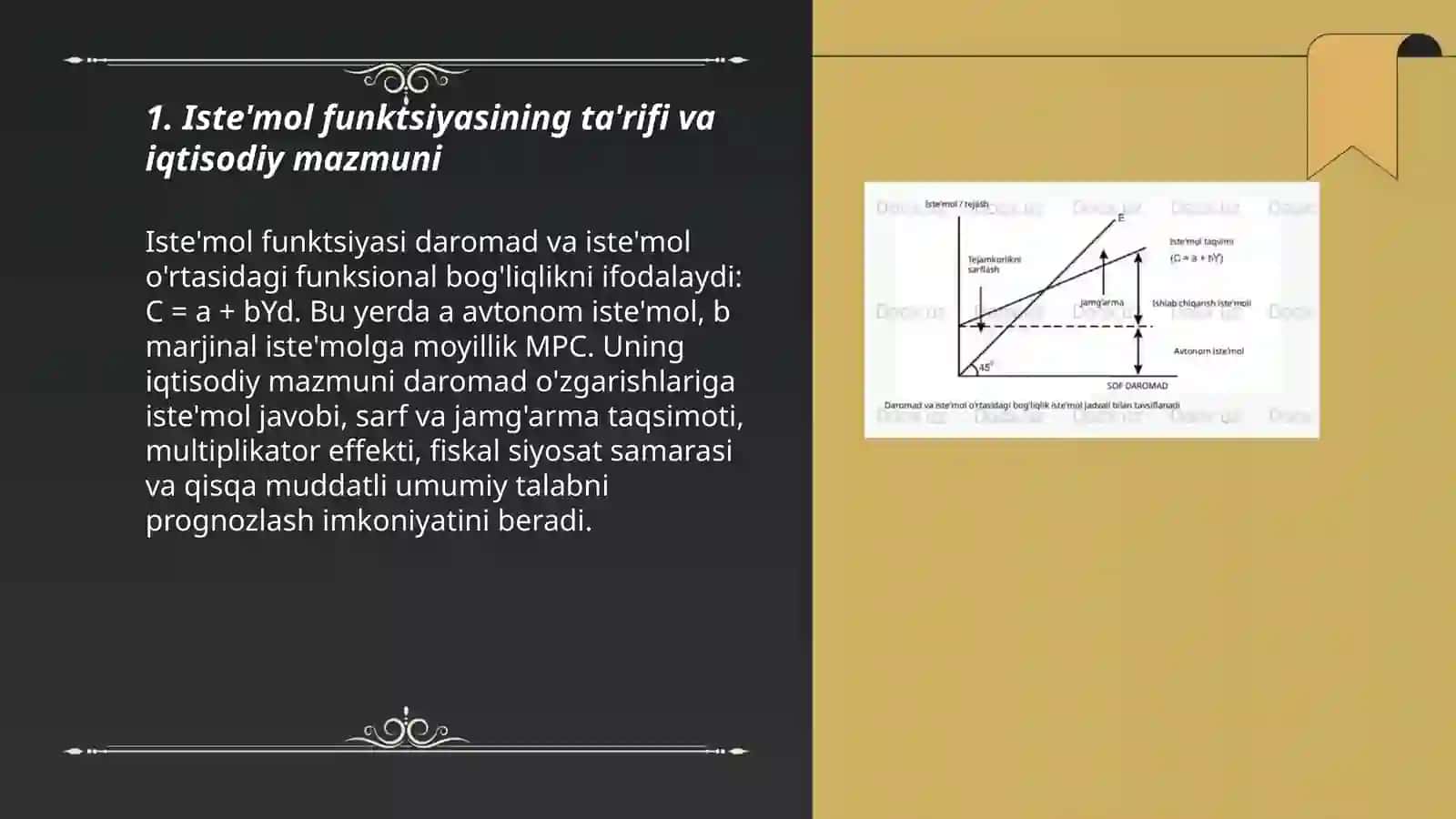 Iste'mol va jamg'arma funktsiyalari 3