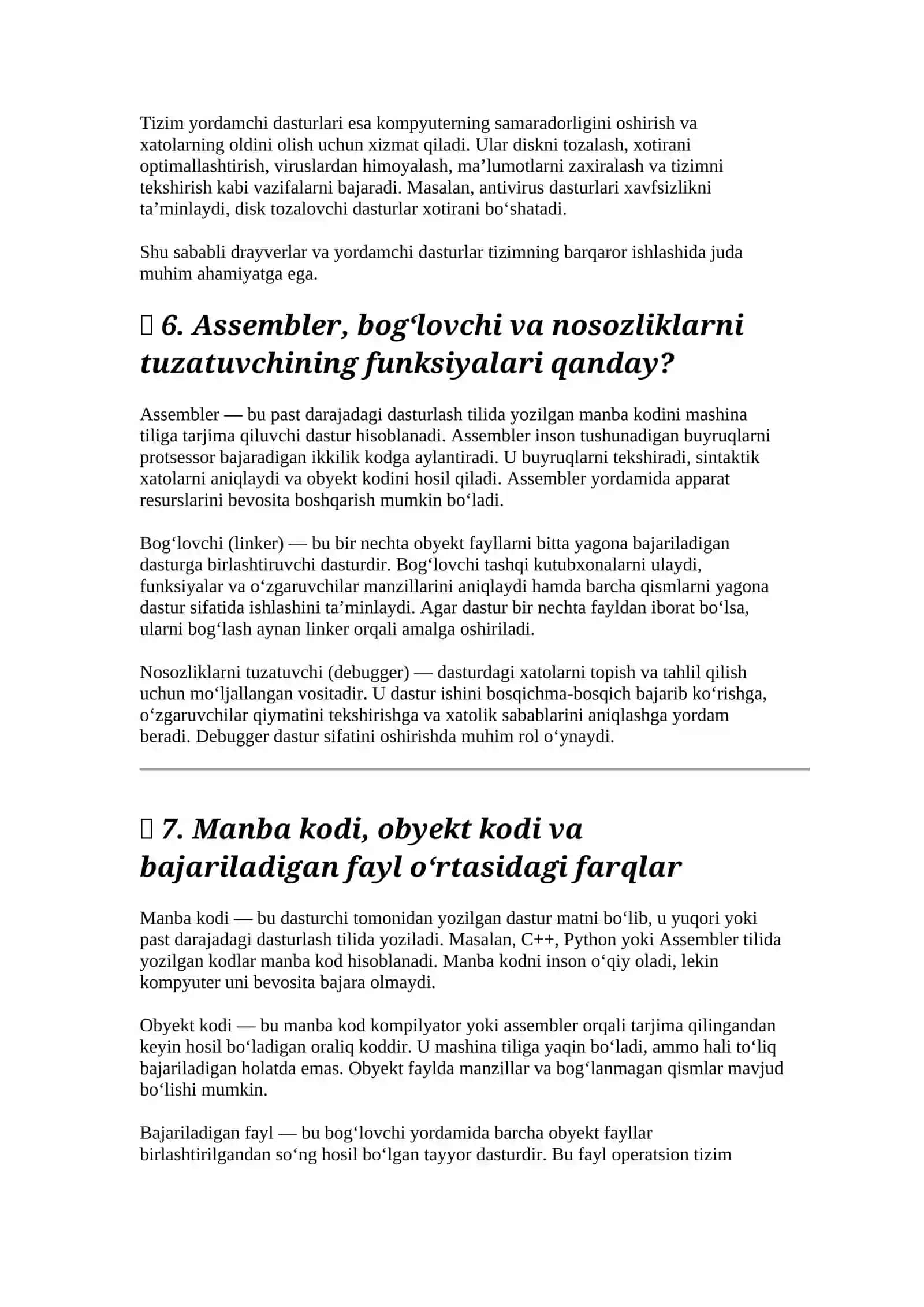 Tizim Dasturlash va Amaliy Dasturlash 3