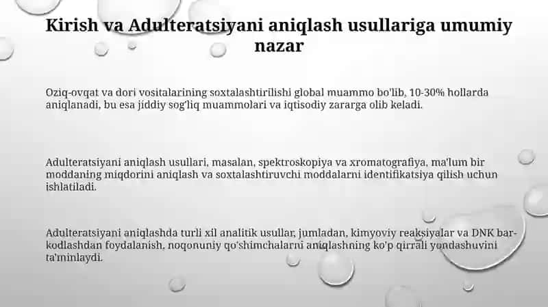 Oziq-ovqat va dori vositalarining soxtalashtirilishi 3