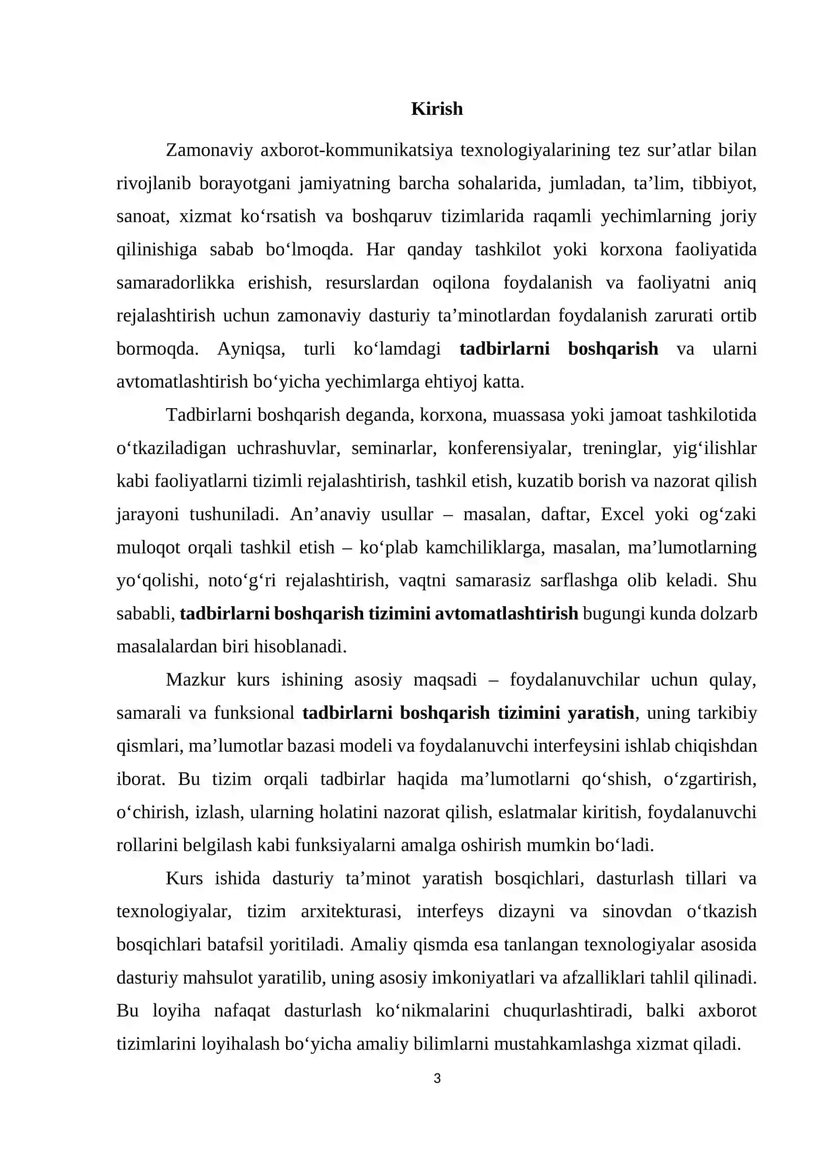 TADBIRLАRNI BOSHQARISH TIZIMINI YARATISH 3