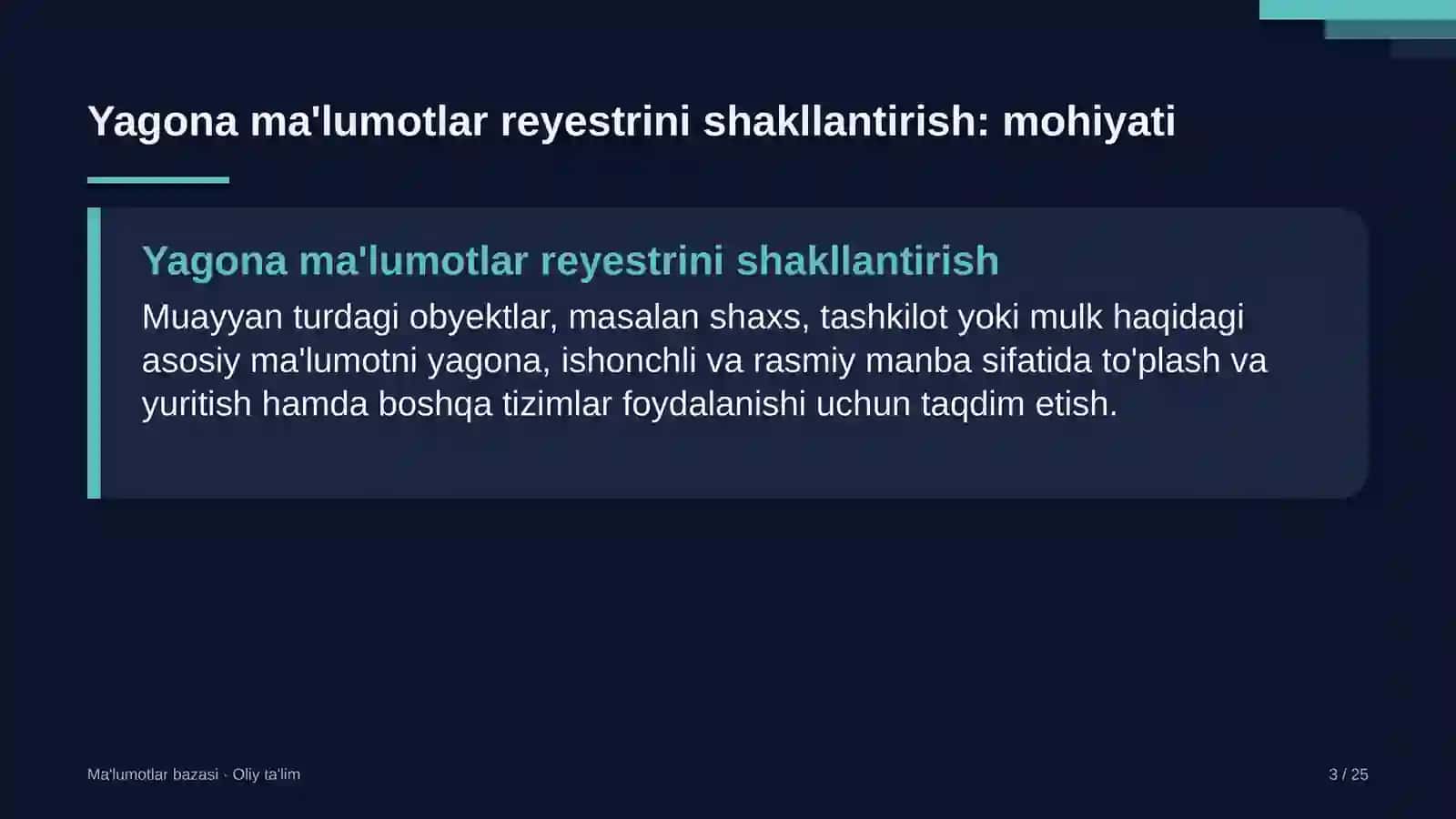 qimmatli qog'ozlar bozorida yagona ma'lumotlar reyestrini shakllantirish 4265 3