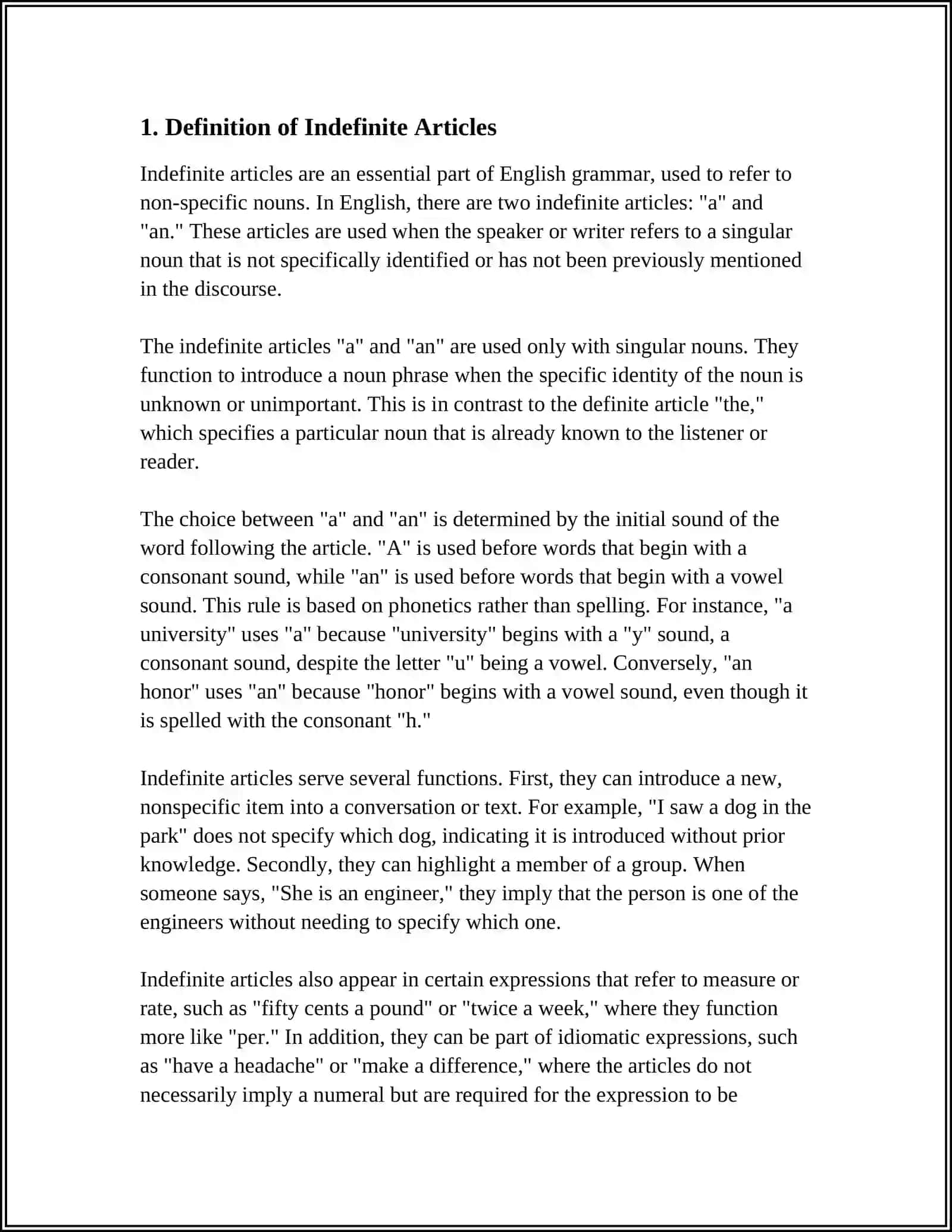 INDEFINITE ARTICLES IN ENGLISH GRAMMAR 3