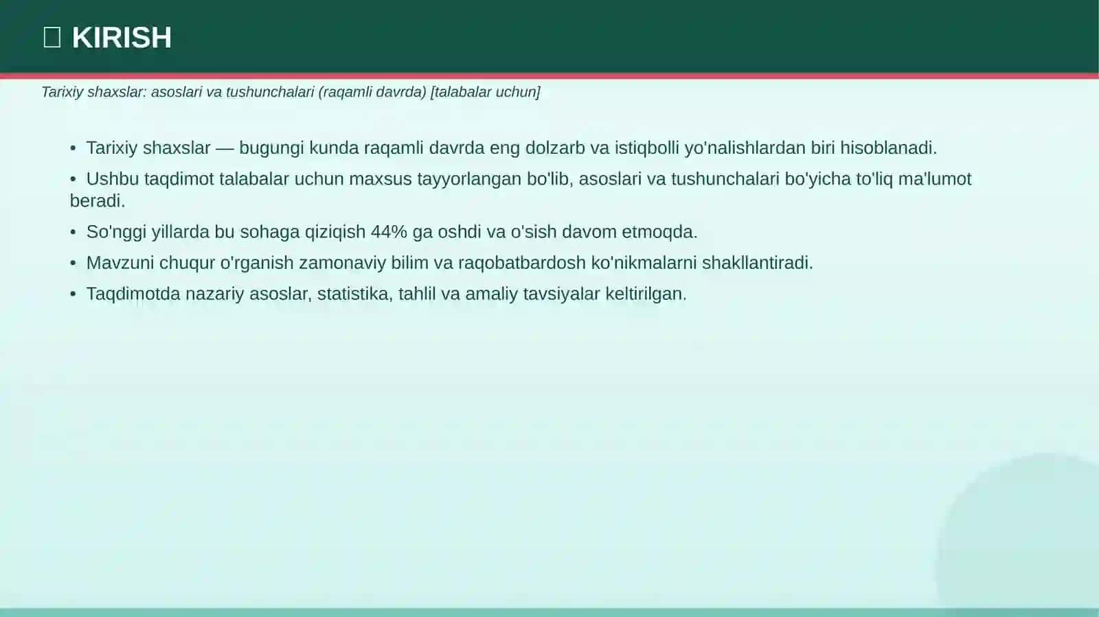 TARIXIY SHAXSLAR Asoslari va tushunchalari 3