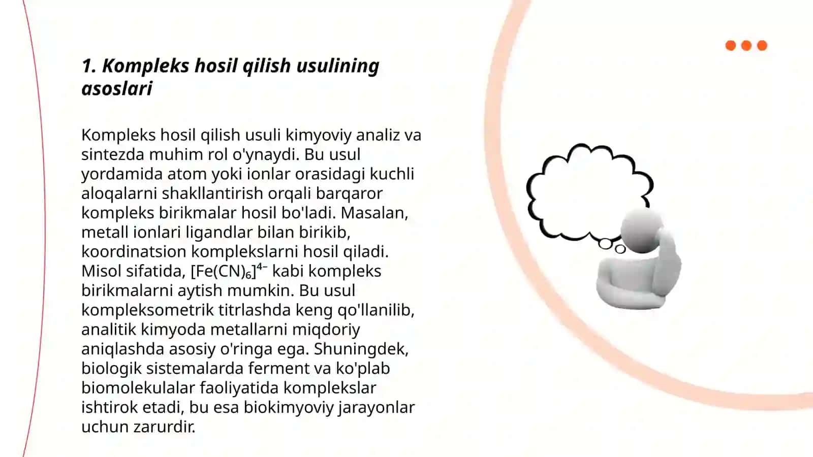 Kompleks hosil qilish usuli 3