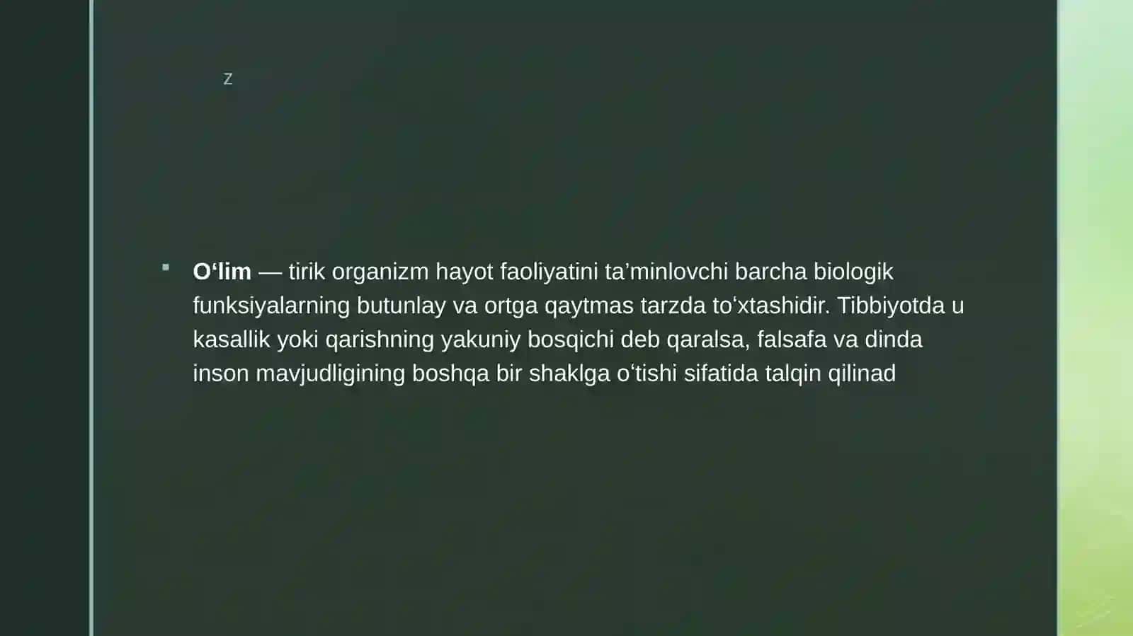 Oʻlim haqida tushunchalar 3