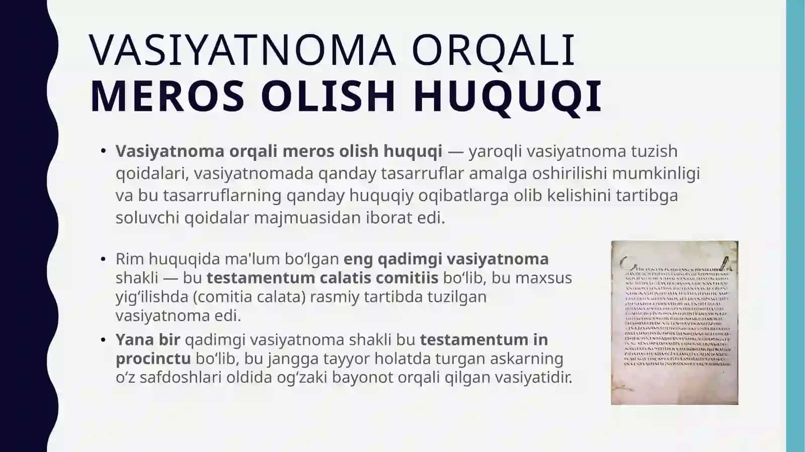 Rim huquqida vorislik: Meros orqali 3