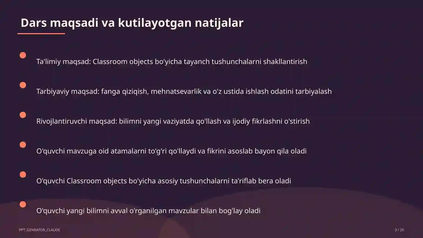 Classroom objects (2-sinf) 3