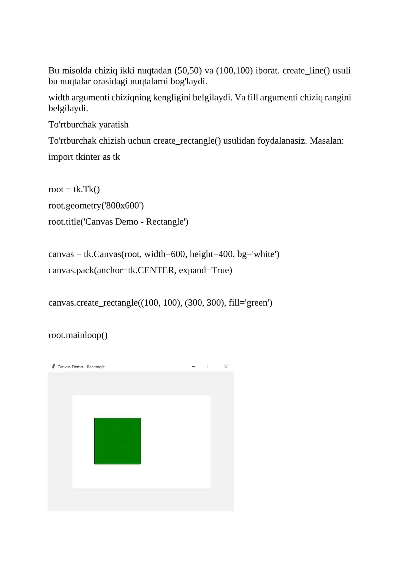 Tkinter Canvas 3