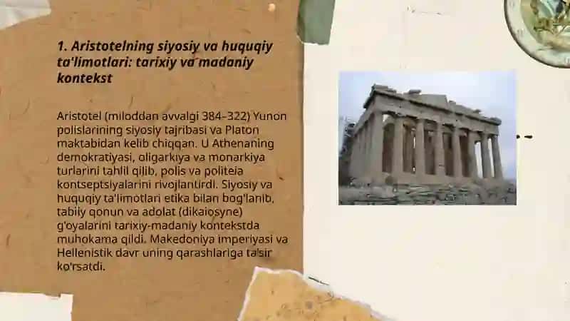 Aristotelning siyosiy va huquqiy talimotlar tarixi 3