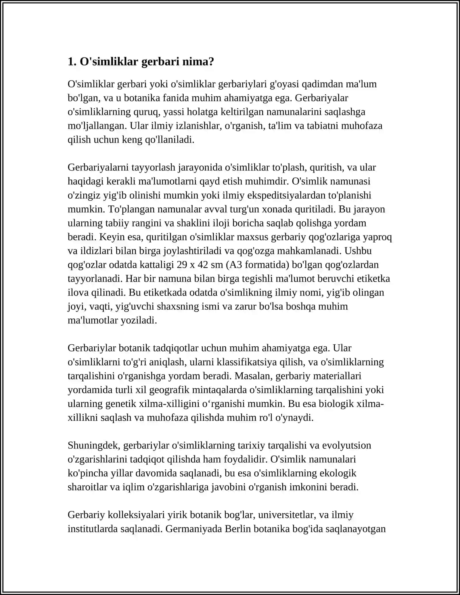 ADIR OʻSIMLIKLARNI GERBARIDAN ANIQLASH VA ILMIY NOMINI YOZISH 3