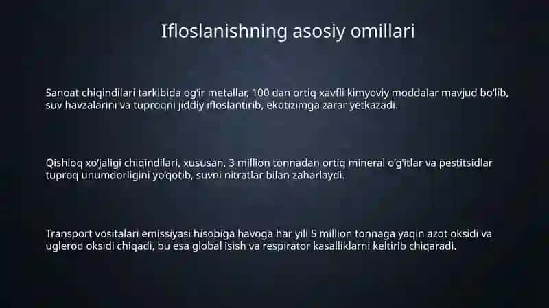 Atrof-muhitni ifloslantiruvchi asosiy omillar 3