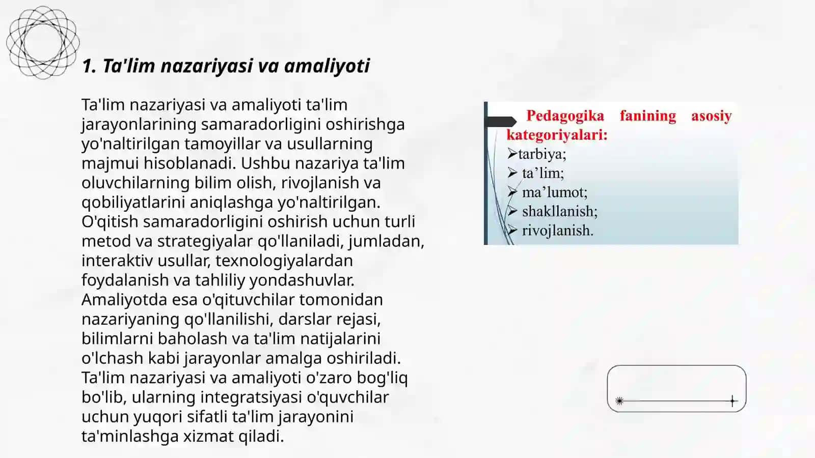 Ta'lim nazariyasi va amaliyoti 3
