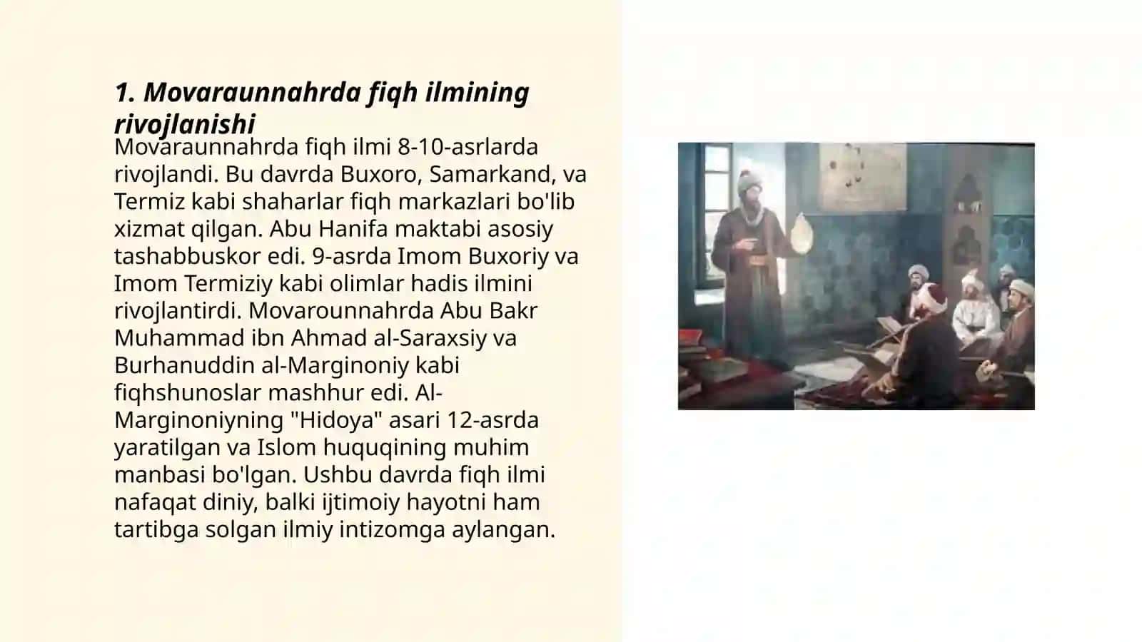 Movaraunnarda fiqh ilmining mashhur namoyondalari 3