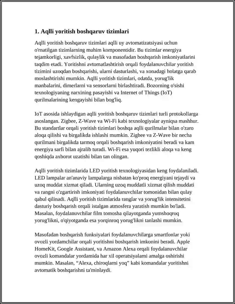 AQLLI UY AVTOMATIZATSIYASI UCHUN O'RNATILGAN TIZIMLAR 3