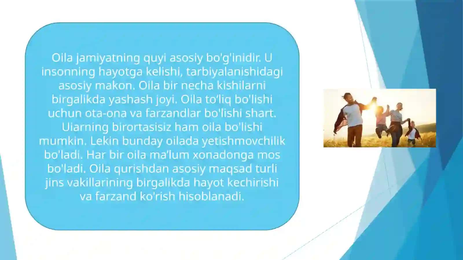 Oilaning jamiyatdagi o‘rni va ahamiyati 3