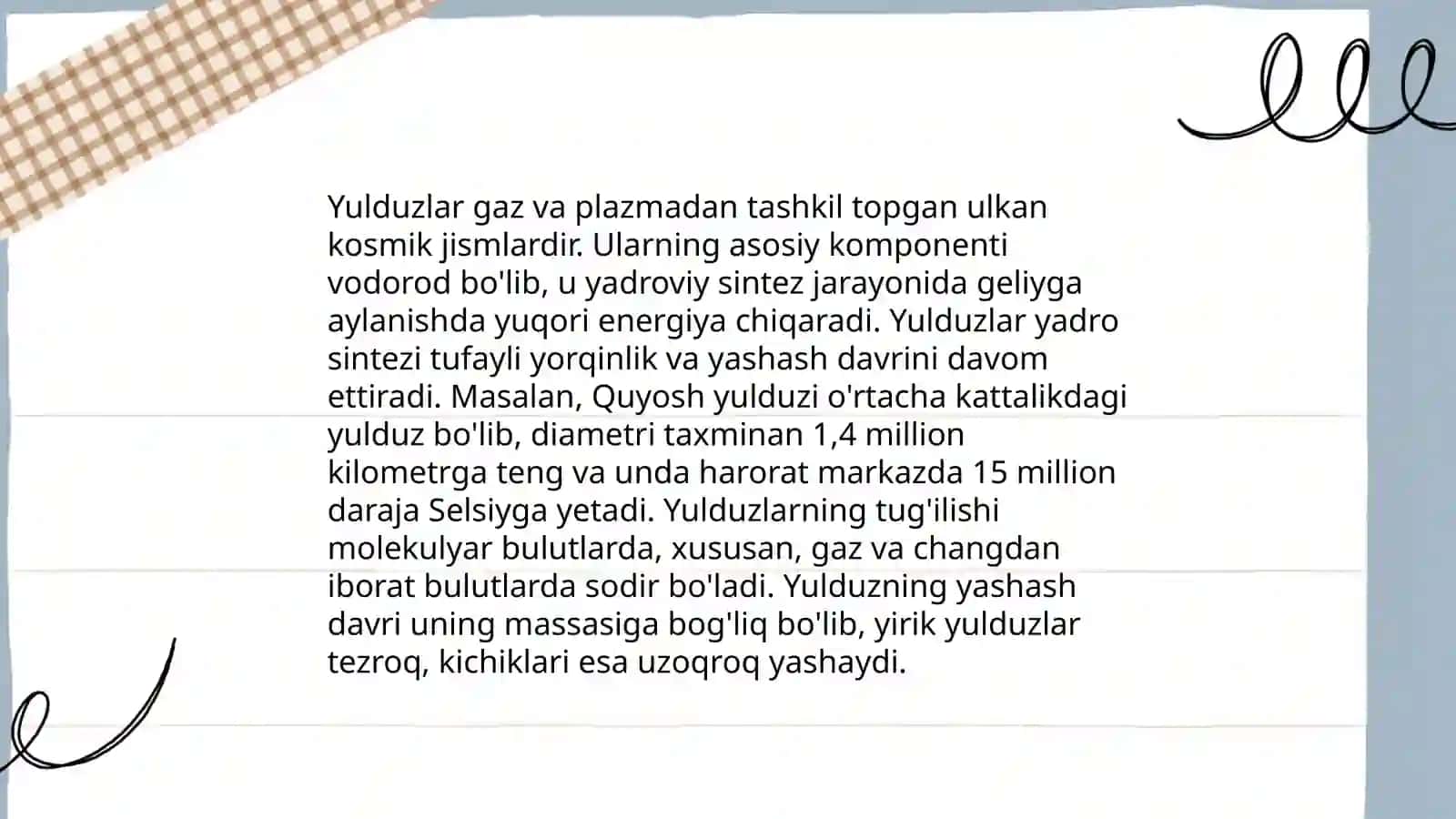 Yulduzlar bobini o'qitish metodikasi 3