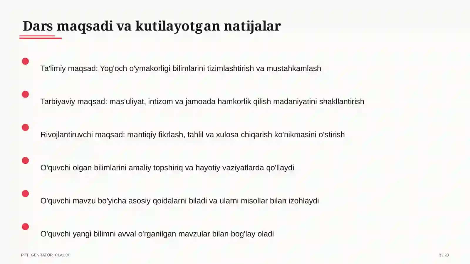Yog'och o'ymakorligi (7-sinf) 3