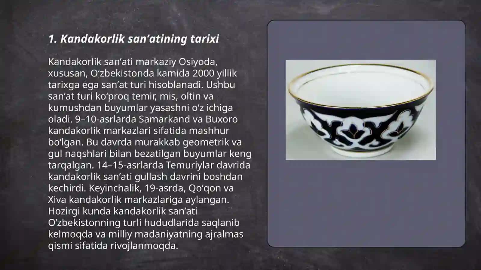 Kandakorlik sanoati kandakorlar tomonidan tayyorlangan milliy idishlar 3